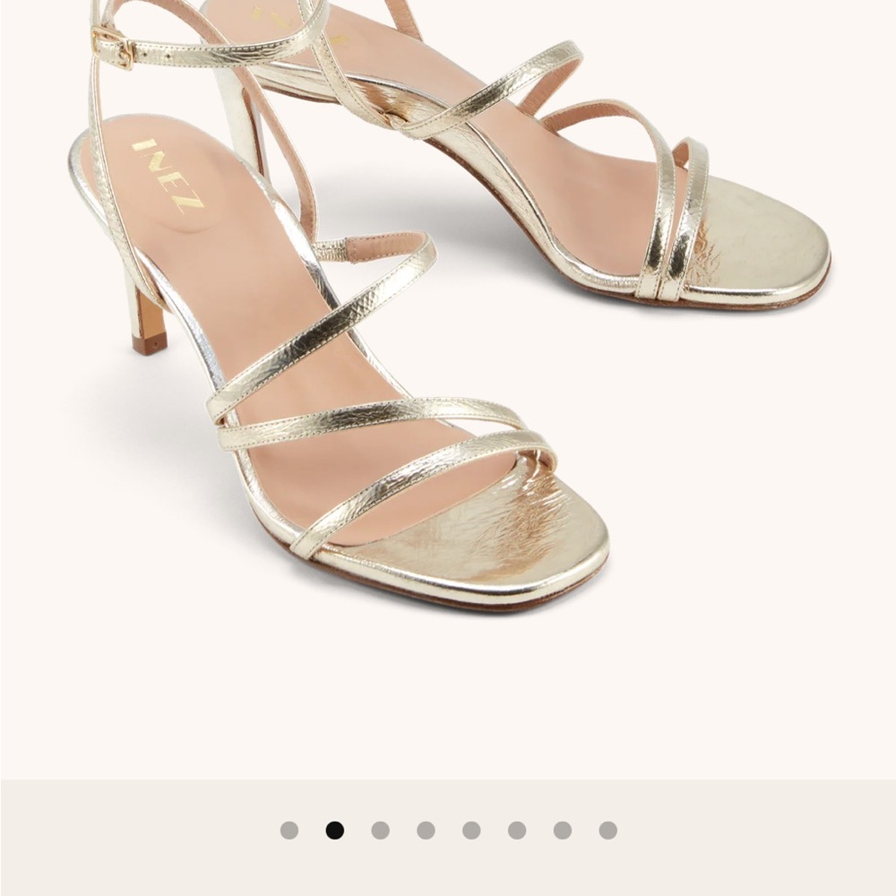 Inez Elegant Gold Strappy Heels